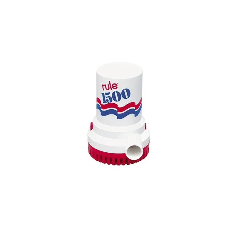 02 – RULE Bilge Pump, Non-Automatic 1500 Gallon Per Hour Flow Rate 1-1/8 Inch Hose Barb Port 4-1/4 Inch Width x 6 Inc...